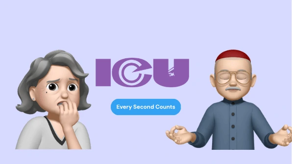 ICU Every Second Counts project artwork with two illustrated characters.